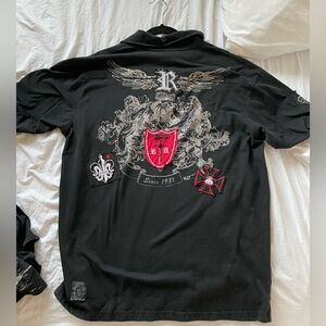 Men’s graphic grunge y2k polo